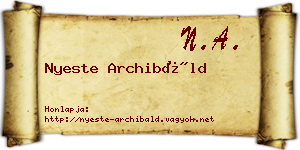 Nyeste Archibáld névjegykártya